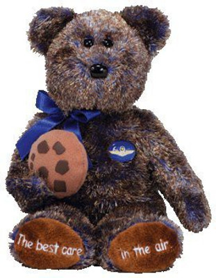 

ty Beanie Ba Chocolate Chip The Bear (Midwest Airlines(Brown)