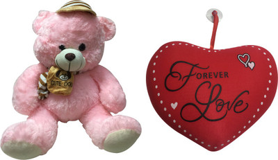 

Priyankish Exclusive Teddy Soft Toy Combo - 12.5 inch(Pink, Red)