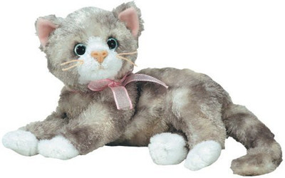 

ty Beanie Babies Rhapsody Grey Cat With Pink Ribbon(Grey)
