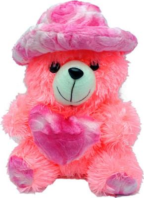 

Art N Hub Cap Teddy With Heart (H-29cm) - 29 cm(Pink)