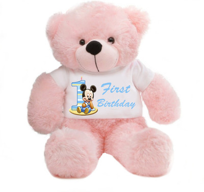 

Grab A Deal Big Teddy Bear wearing a First Birthday T-shirt - 24 inch(Pink)