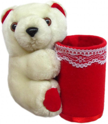 

Tickles Pen & Pencil Holder Teddy - 4 inch(Red, White)