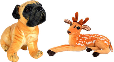 

Alexus Deer And Pug Dog - 32 cm(Multicolor)