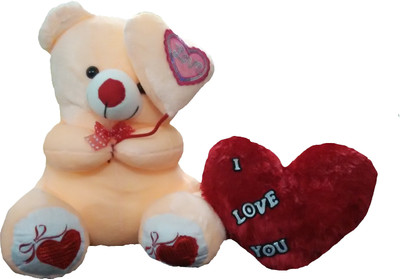 

Ekku Combo of Balloon teddy and Heart - 24 inch(Beige, Red)