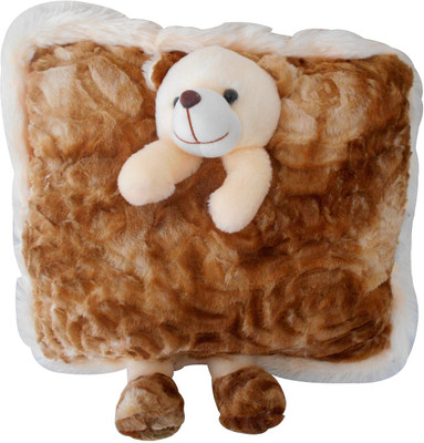 

Saugat Traders Stuffed Teddy Pillow - 22 cm(Brown)