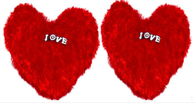 

Aparshi Pack of 2 stuffed soft hearts for valentine - 40 cm(Red)
