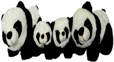 Lata Panda Family Mother Father WITH 2 Cute BABIES 70 cm Black, White Lata Animals Soft Toys