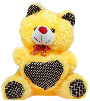 

Fashion Knockout Yellow Teddy Printed Heart - 35 cm(Yellow)