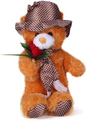 Tickles Cap Teddy With Rose33  - 36 cm(Brown)