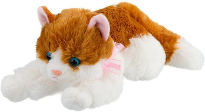

ToynJoy Small Lying Brown Cat Cute Soft & Plush toy as Special Gift - 30 cm(Brown)