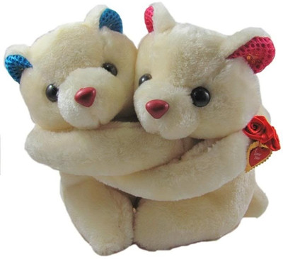 

Tickles Couple Hugging Pair Teddy - 9 inch(Cream)
