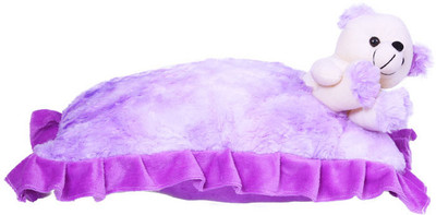 

ESHTYLE Hero Purple Pillow with Teddy Bear - 12 Inch(Purple)