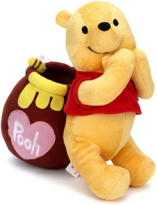 

Disney pooh with pot plush standing - 25 cm(Multi Colour)