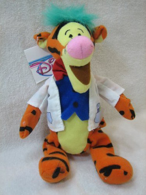 Disney Mini Bean Bag Mad Scientist Tigger 9" Plush - 8 inch(Brown)