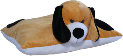 AMARDEEP Dog Fun Pillow 15 cm Brown and Blacvk AMARDEEP Soft Toys