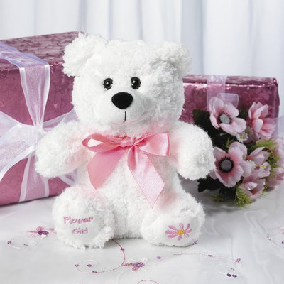 

Fun Express Plush Flower Girl Bear(White)