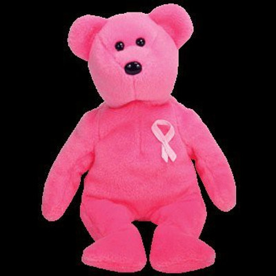 ty Beanie Babies Aware Bean Bag Bear(Pink)
