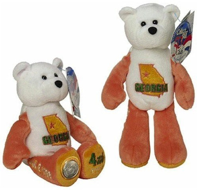 

Limited Treasures Georgia State Quarter Bear 4 - 3 inch(White)