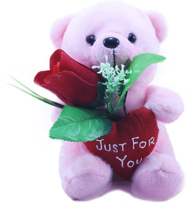 

Tickles Just for You Teddy with a Beatiful Rose - 43 cm(Pink)