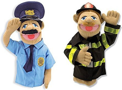 

Melissa & Doug Puppet Bundle Police Officer And Firefighter - 17.7 inch(Blue)