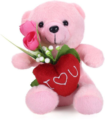 

Tickles Cute Teddy With Rose76 - 16 cm(Pink)