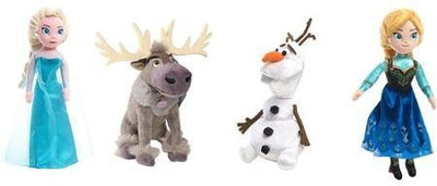 

Disney Talking Plush Bean Set Of 4 Including Elsaannaolafsven(Blue)