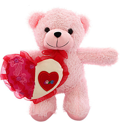 

DealBindaas Skoda Bear with Heart Valentine Cute Soft Toy - 30 cm(Pink)