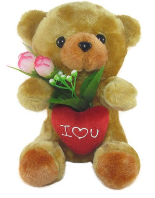 

Tickles I love You Teddy with Rose - 20 cm(Brown)
