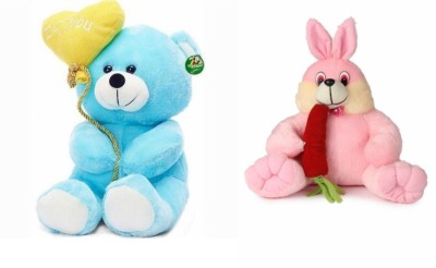 

Deals India Deals India I Love You Balloon Heart Teddy Blue30 cm and Bunny with carrot(30 cm) combo - 20 cm(Multicolor)