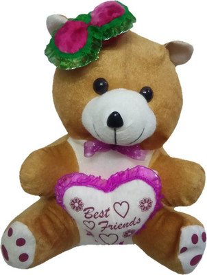 

Aparshi Teddy bear with bow for best friends stuffed soft toy - 45 cm(Pink)