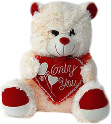 

Grab A Deal Teddy Bear with Only You Heart - 15 Inch(White, Cream), Cream;white