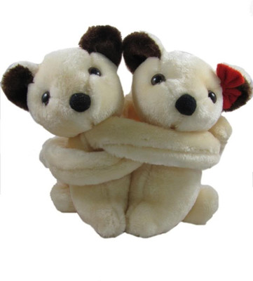 

Tickles Teddy Couple - 6.5 inch(Cream)