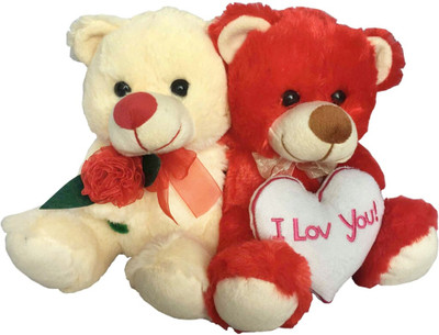 

Lata Valentine couple with heart and flower - 20 cm(Multicolour)