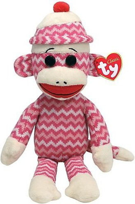 

TY Beanie Babies Socks The Monkey (Pink/White Zig Zag)(Pink)