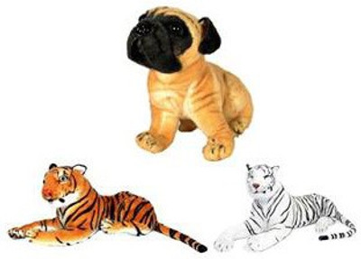 

Yakeen Pg Dog, Brown Tiger & White Tiger Soft Toys Combo Pack of 3 - 32 cm(Multicolour)