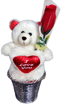 

Luxury Gifts By Nikki Valentine's Cute Loving Teddy Bear - 6 inch(White, Red), Red;white
