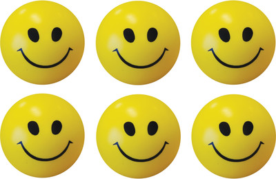 

Bgroovy Smiley Face Squeeze Stress Ball - Set of 6 - 3 inch(Yellow)