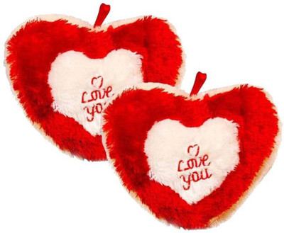 

VRV Red And Cream Heart - Set Of 2 - 8 inch(RED)
