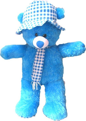 soniya Enterprises teddy bear with cap - 80 cm(Blue)