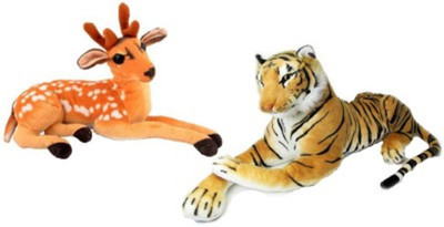 

PIST Soft Toys Animals Tiger & Deer - 32 cm(Brown)
