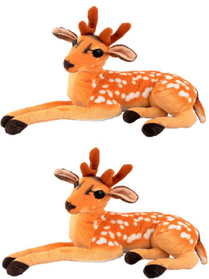VRV Brown Soft Toy Deer Brothers - 15 cm(Multicolor)