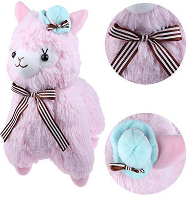 

KSB 14" Pink Plush Alpaca With Scarf And Hat,Cute Soft Animals - 9.05 inch(Pink)