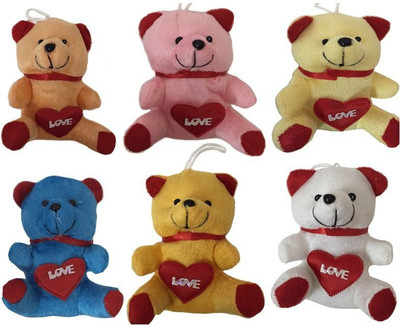 

PIST Soft Toys Small Teddy 6 pcs set - 6 cm(Multicolor)
