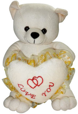

Right Florist Charley Bear With Heart - 8 inch(White)