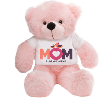 

Grab A Deal Big Teddy Bear wearing a Mom I Love You So Much T-shirt - 24 Inch(Pink)