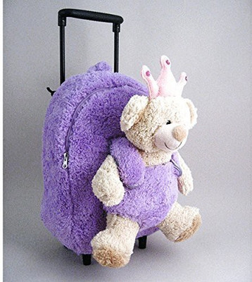 

Kreative Kids 8086 Purple & Pink Princess Bear Plush Rolling Backpack - 25 inch(Multicolor)