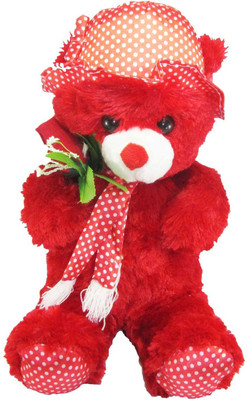 

Nb Phoenix Red Hat Teddy With Rose - 48 cm(Red)