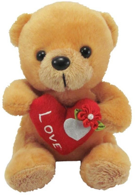 

Tickles Cute Teddy With Love Heart - 16 cm(Brown)