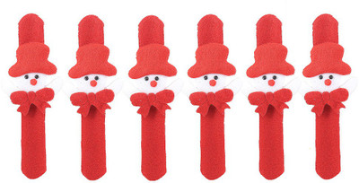 

Tickles Snow Man Hand Bracelet Band Christmas parties (Set of 6) - 16 cm(Red)