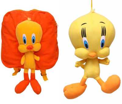

MGP Creation Premium Orange Tweety Kids School Bag with Tweety toy 40cm - 14 inch(Multicolor)